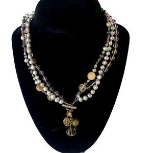 Freshwater Pearls and Gem Stone Choker Necklace